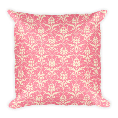 Pink Shabby Chic Floral Square Pillow