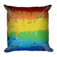 Abstract Rainbow Colorful Square Pillow