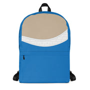 Abstract Blue Beige White Brick Designer Backpack