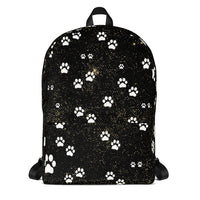 Kitty Cat Paws on Black Designer Backpack