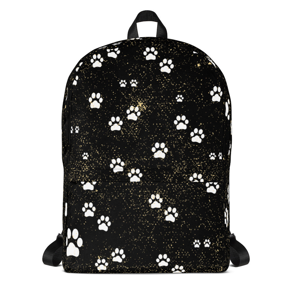 Kitty Cat Paws on Black Designer Backpack