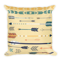 Modern Arrows on Yellow Premium Pillow