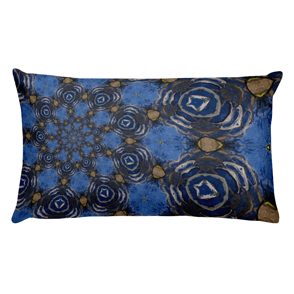 Blue Swirl Abstract Rectangular Pillow