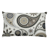 Green, Brown, Beige, Tan Paisley Rectangular Pillow