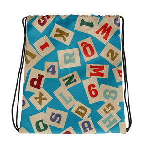 1950s Blocks Print Drawstring bag