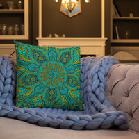 Teal Green Hippie Premium Pillow