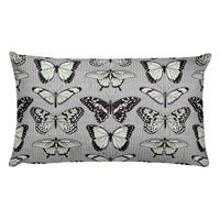 Black and Beige Butterfly Rectangular Pillow