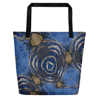 Blue Swirl Abstract Beach Bag