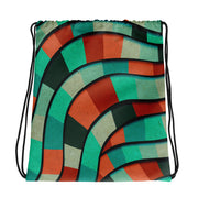 Mosaic Abstract Waves Designer Drawstring Bag Mini Backpact